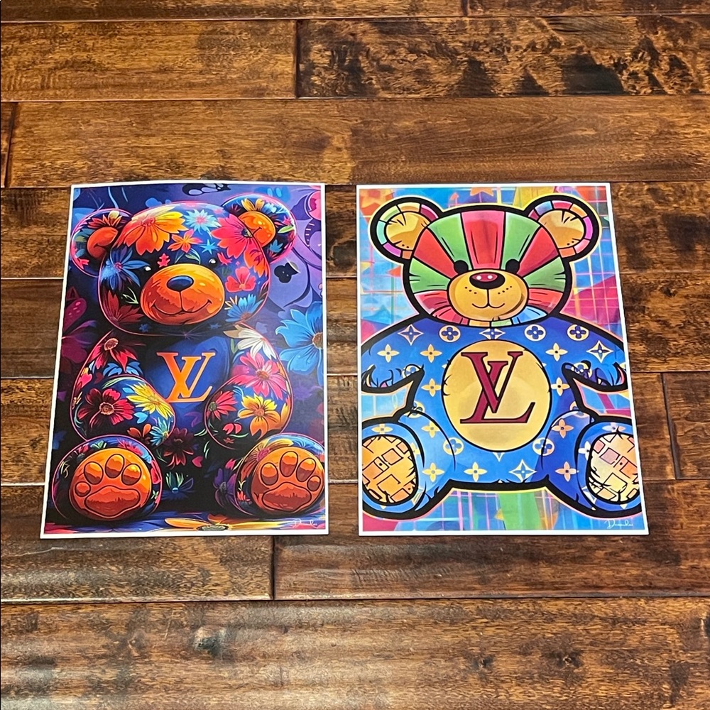 LUXE TEDDY BEAR ART 11x17 PRINTS 2 for $30